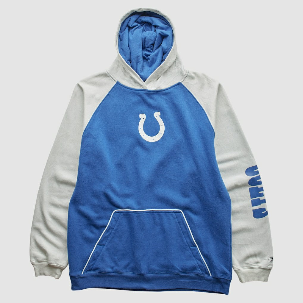 Indianapolis Colts Reebok 2000s Hooded Pullover Sweatshirt - Blue Vintage - Fanatics
