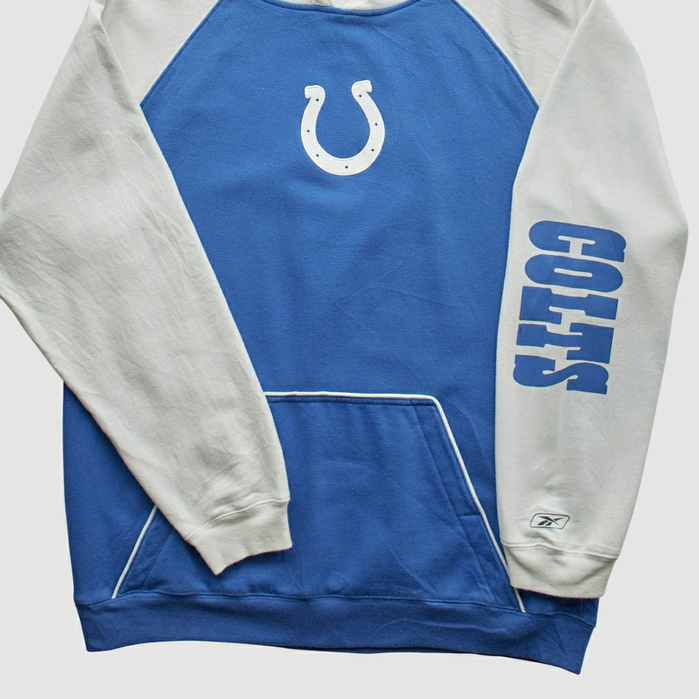 Indianapolis Colts Reebok 2000s Hooded Pullover Sweatshirt - Blue Vintage - Fanatics