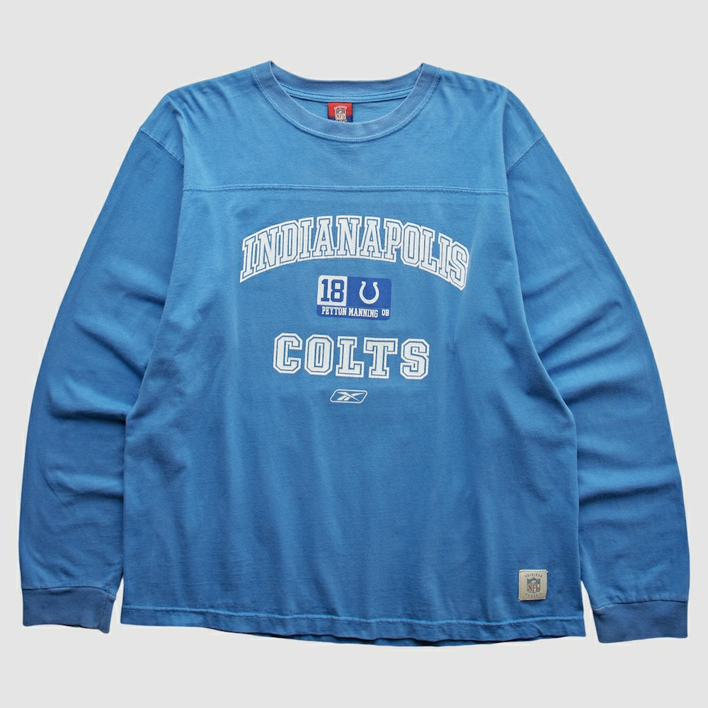 Indianapolis Colts Reebok 2000s Long Sleeve T-shirt - Blue Vintage - Fanatics