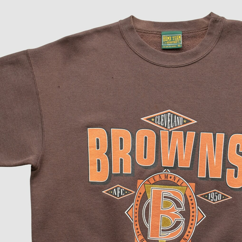 Cleveland Browns Home Team Advantage 90s Sweatshirt - Brown Vintage - Fanatics