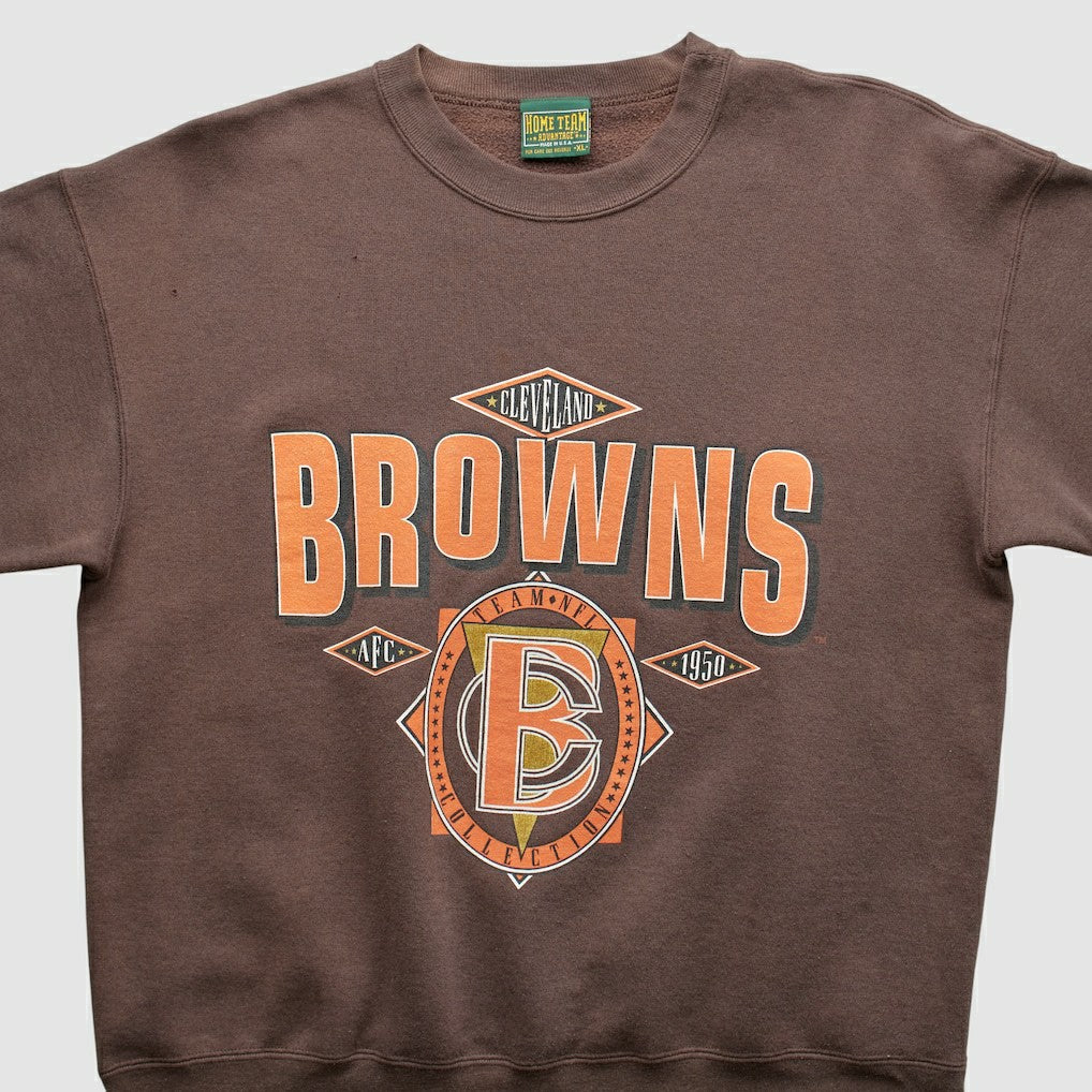 Cleveland Browns Home Team Advantage 90s Sweatshirt - Brown Vintage - Fanatics