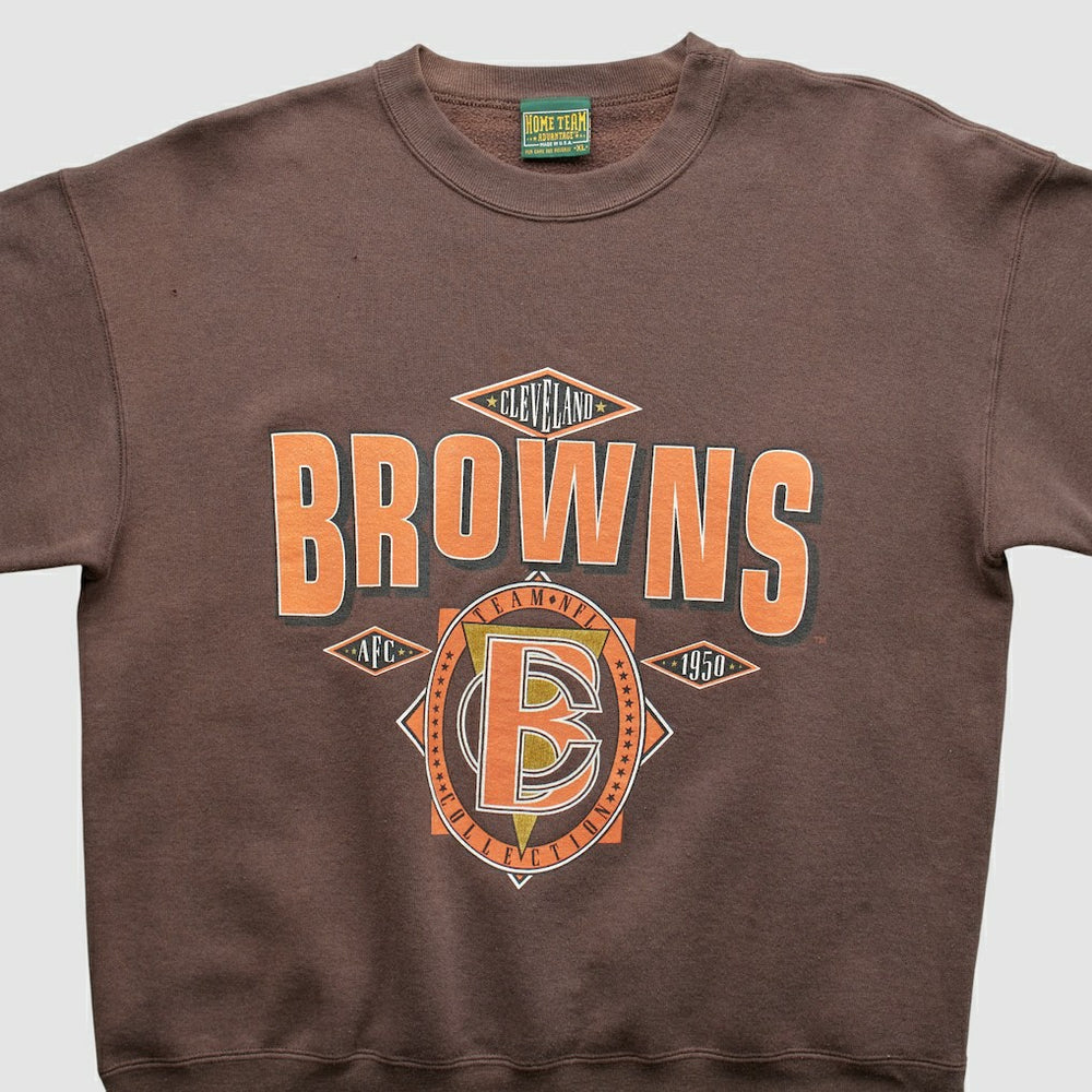 Cleveland Browns Home Team Advantage 90s Sweatshirt - Brown Vintage - Fanatics