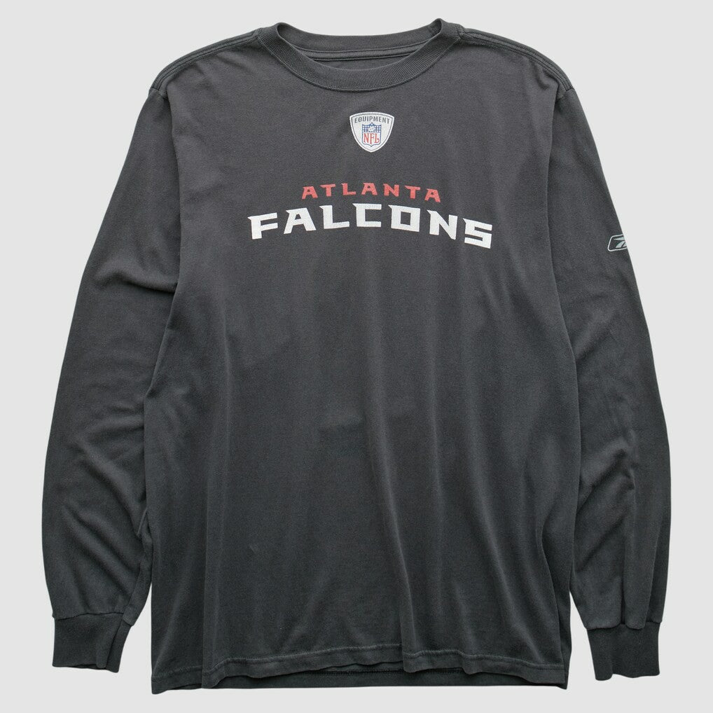 Atlanta Falcons Reebok 2000s Long Sleeve T-shirt - Charcoal Vintage - Fanatics
