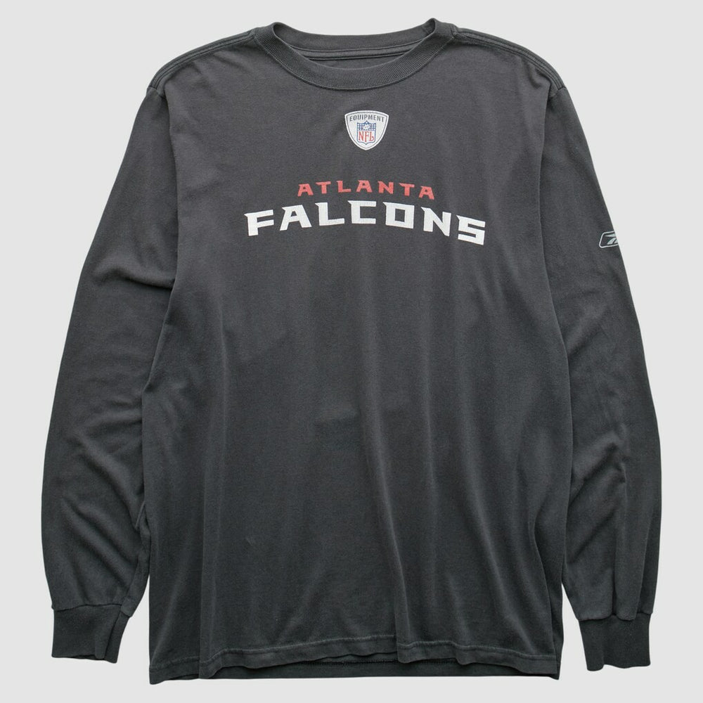 Atlanta Falcons Reebok 2000s Long Sleeve T-shirt - Charcoal Vintage - Fanatics