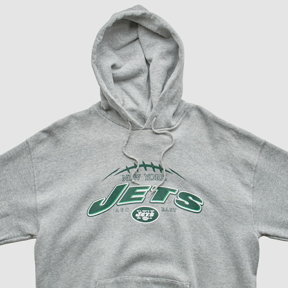 New York Jets NFL 2000s Hooded Pullover Sweatshirt - Heather Gray Vintage - Fanatics