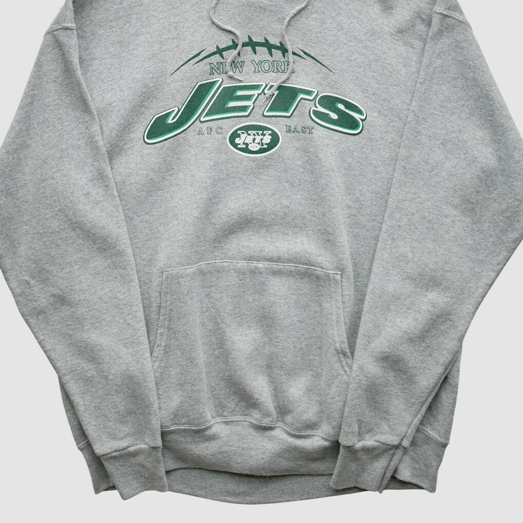 New York Jets NFL 2000s Hooded Pullover Sweatshirt - Heather Gray Vintage - Fanatics