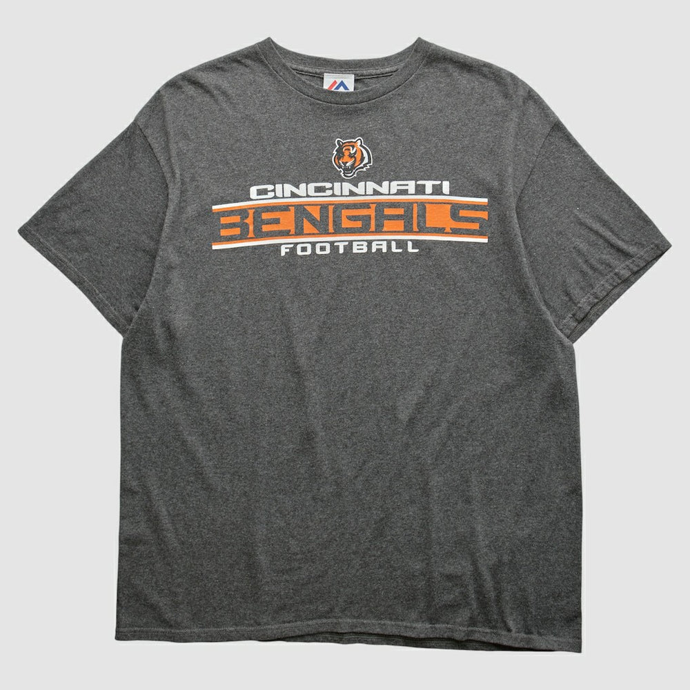 Cincinnati Bengals Majestic 2010s T-shirt - Dark Heather Gray Vintage - Fanatics