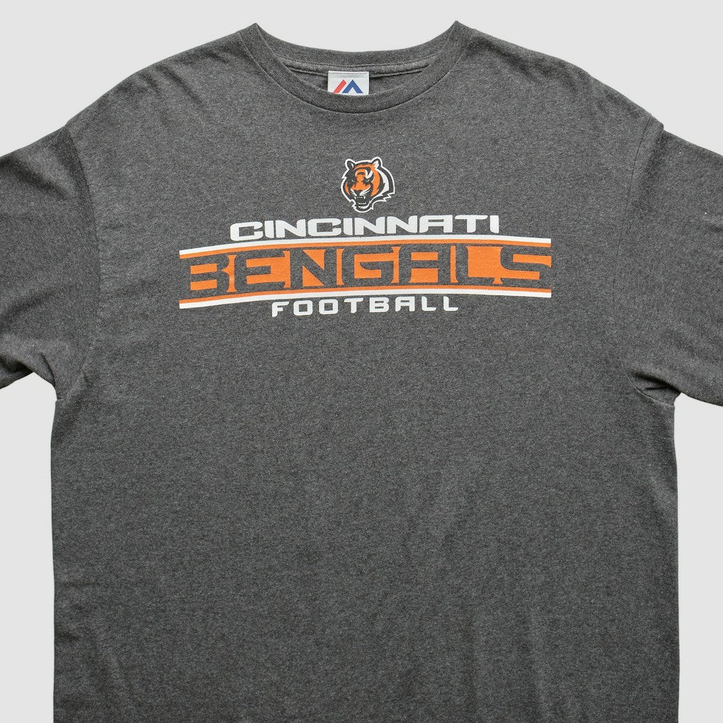 Cincinnati Bengals Majestic 2010s T-shirt - Dark Heather Gray Vintage - Fanatics