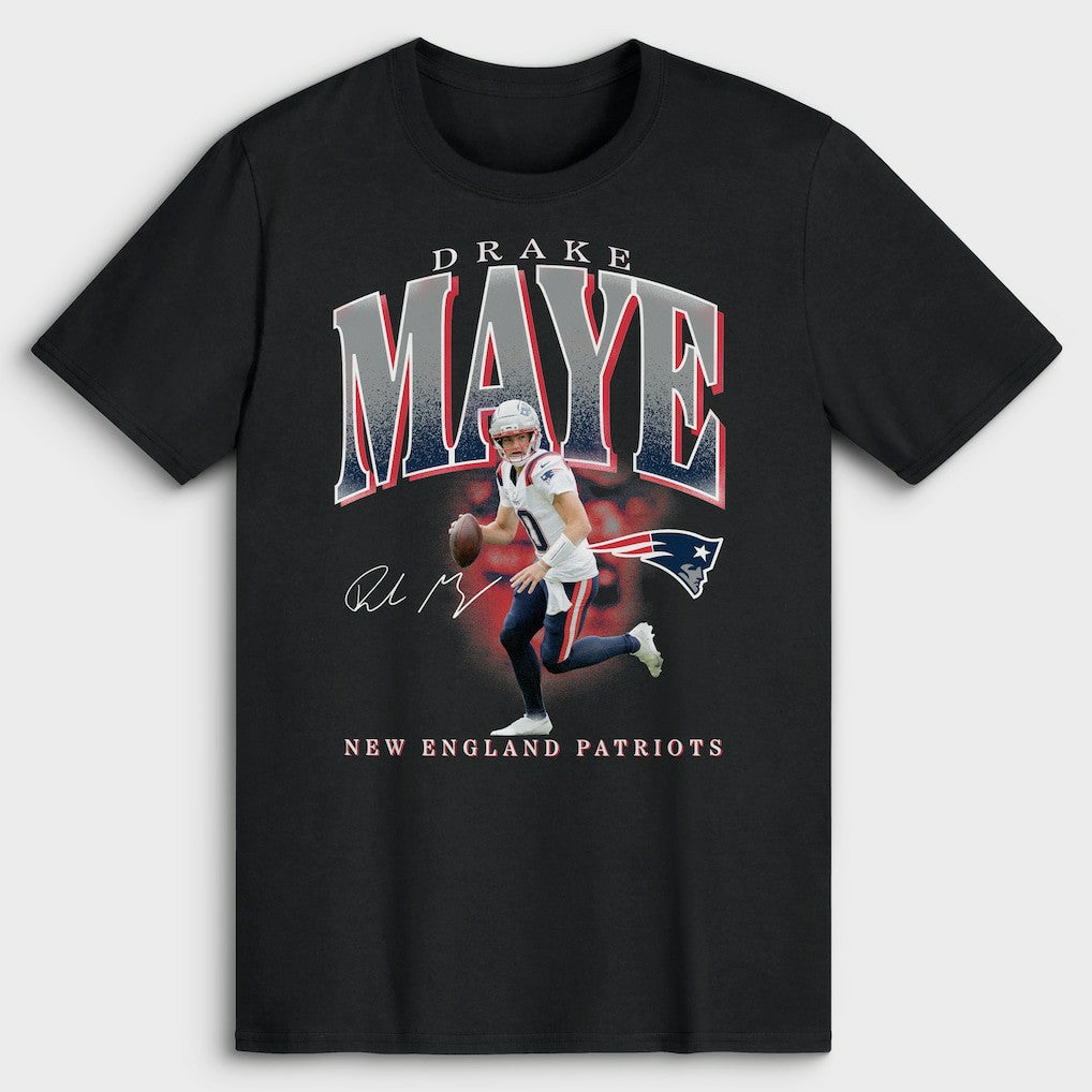 Drake Maye New England Patriots Big & Tall Player Hype T-Shirt - Black - NFL