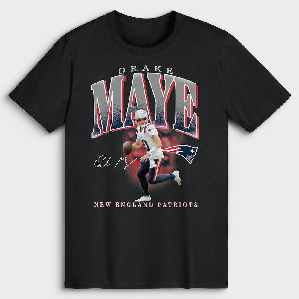 Drake Maye New England Patriots Player Hype T-Shirt - Black - NFL