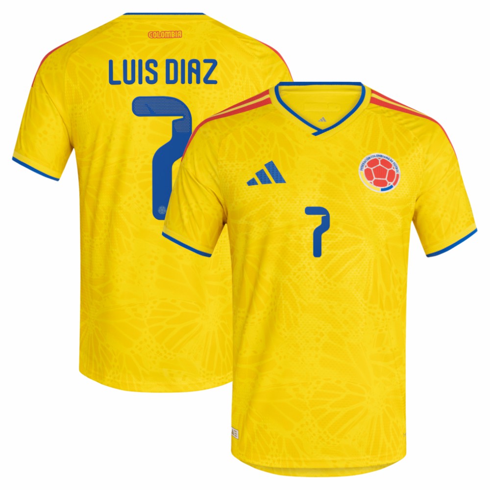 Adidas - Luis Diaz Colombia National Team 2026 Home Jersey - Yellow