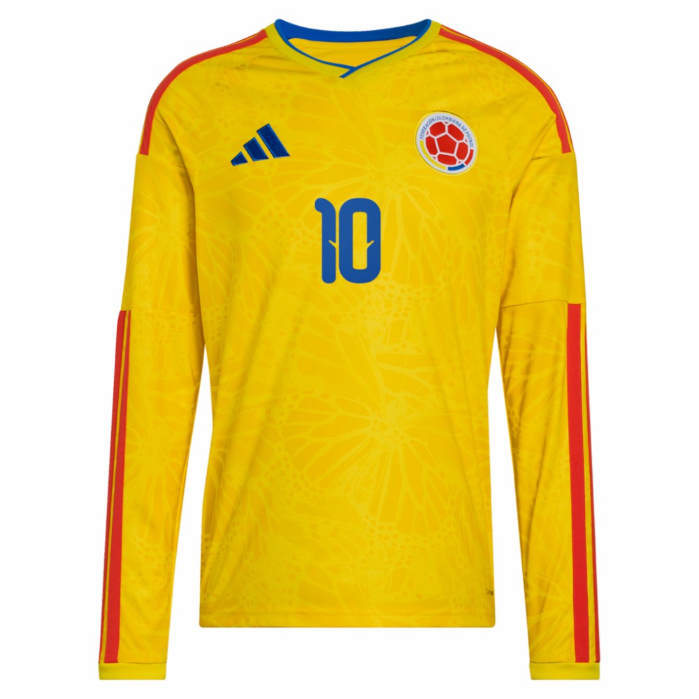 Adidas - James Rodriguez Colombia National Team 2026 Home Replica Long Sleeve Jersey - Yellow