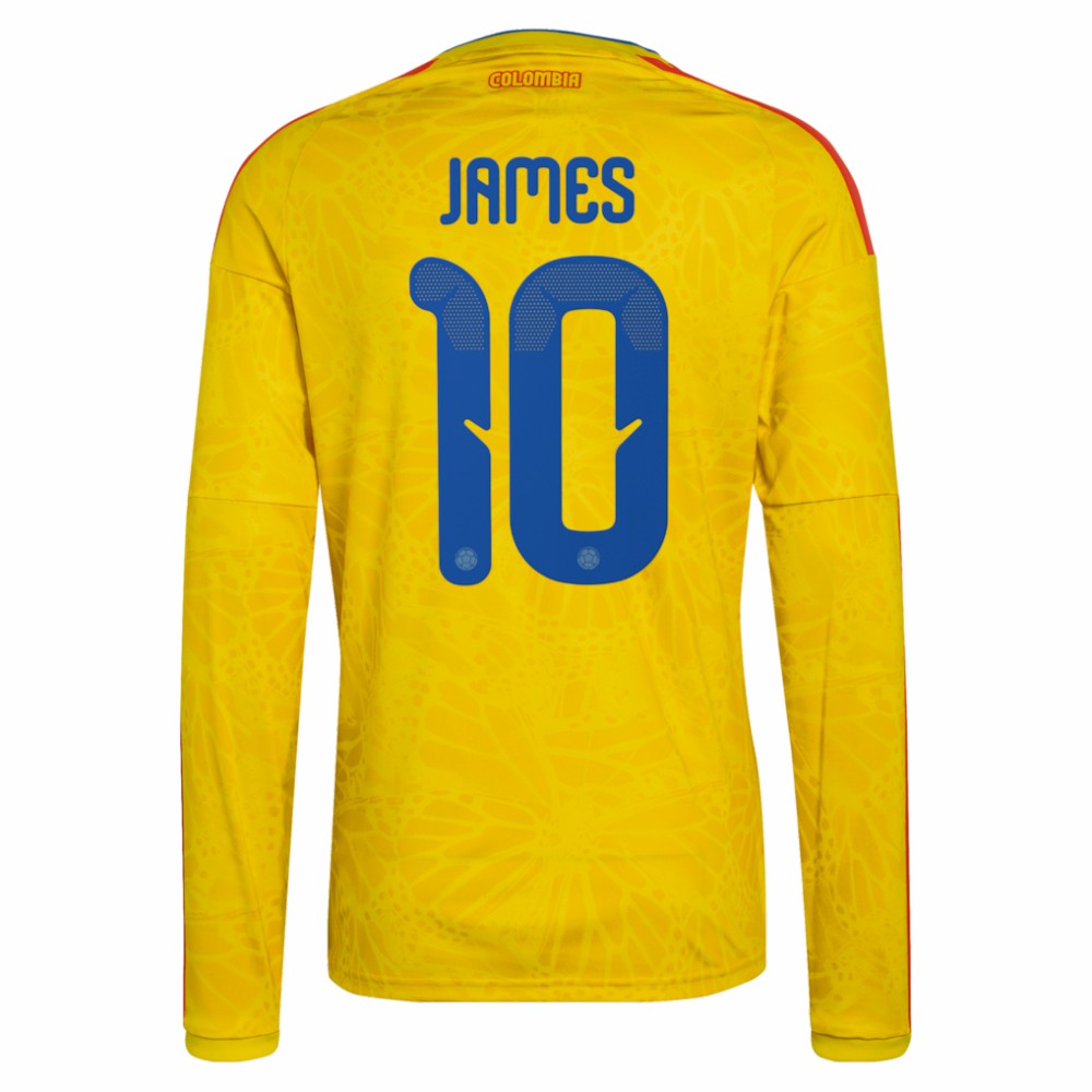 Adidas - James Rodriguez Colombia National Team 2026 Home Replica Long Sleeve Jersey - Yellow