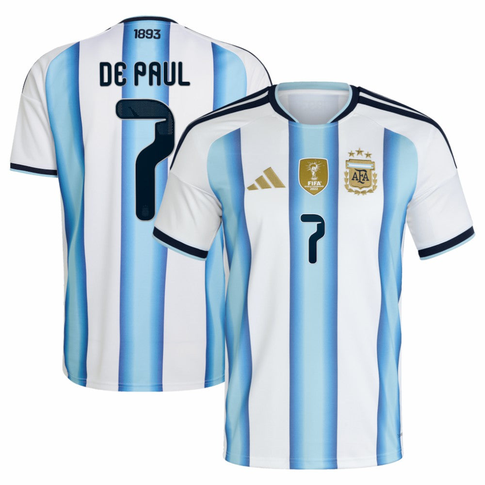 Adidas - Rodrigo De Paul Argentina National Team 2026 Home Replica Jersey - White