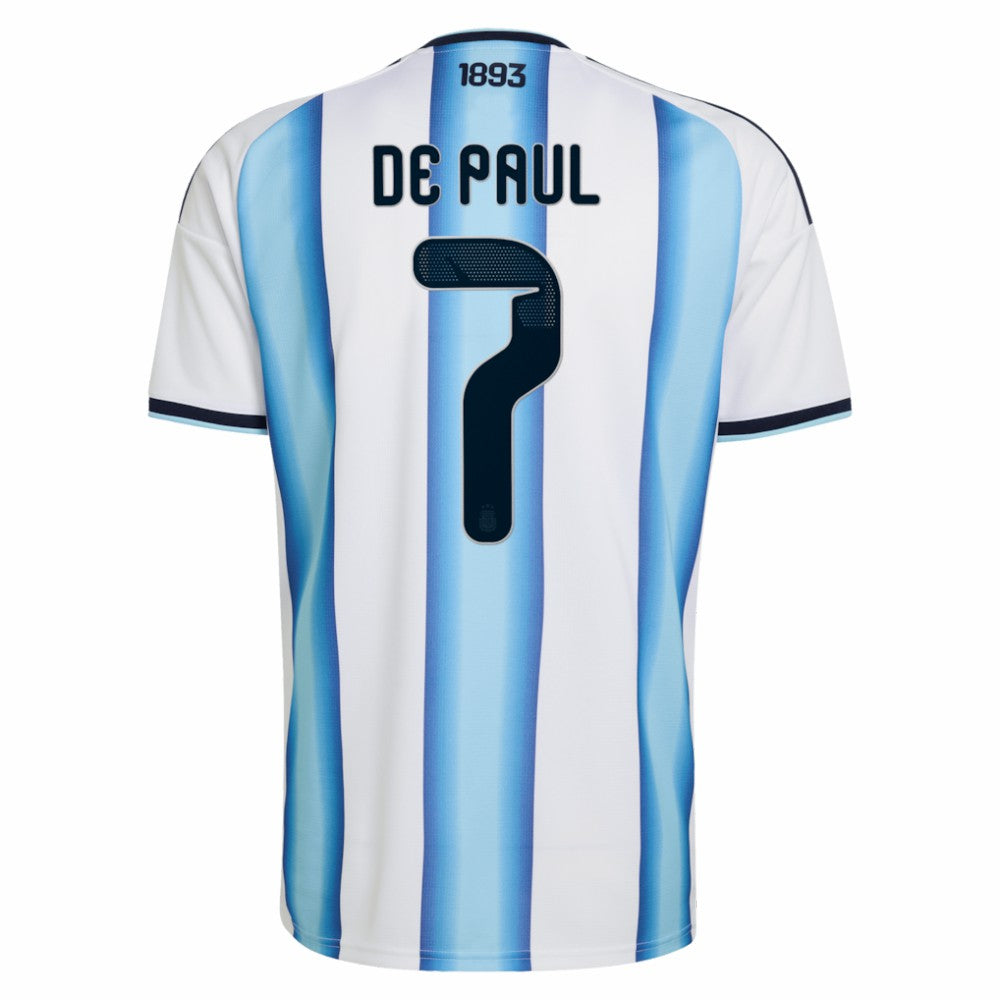 Adidas - Rodrigo De Paul Argentina National Team 2026 Home Replica Jersey - White