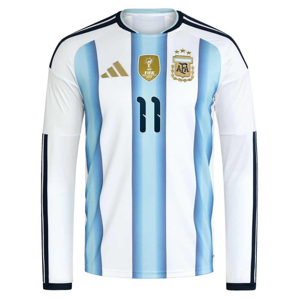 Adidas - Angel Di Maria Argentina National Team 2026 Home Replica Long Sleeve Jersey - White