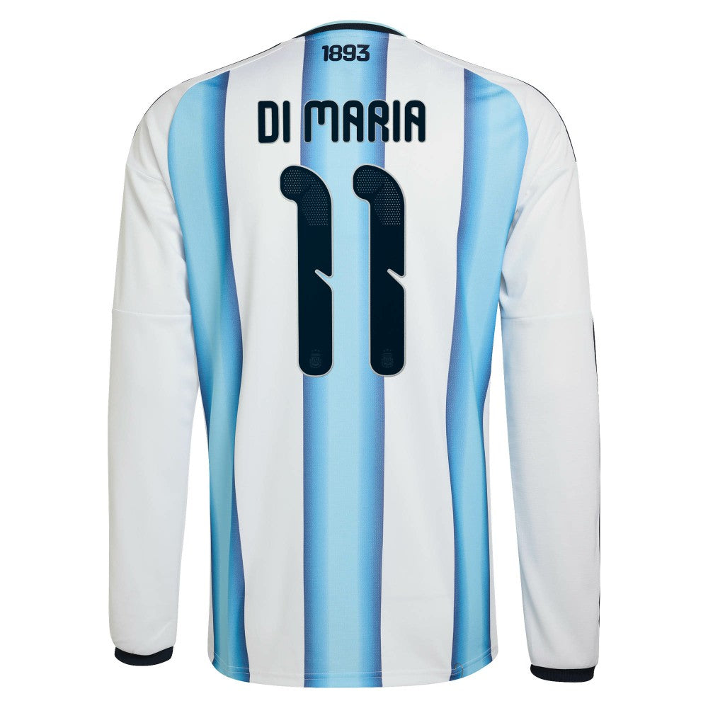 Adidas - Angel Di Maria Argentina National Team 2026 Home Replica Long Sleeve Jersey - White