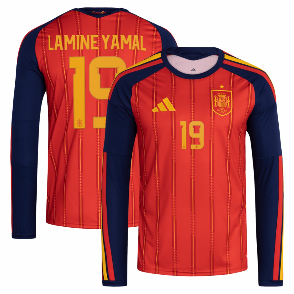 Adidas - Lamine Yamal Spain National Team 2026 Home Replica Long Sleeve Jersey - Red