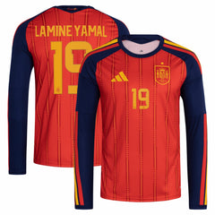 Adidas - Lamine Yamal Spain National Team 2026 Home Replica Long Sleeve Jersey - Red
