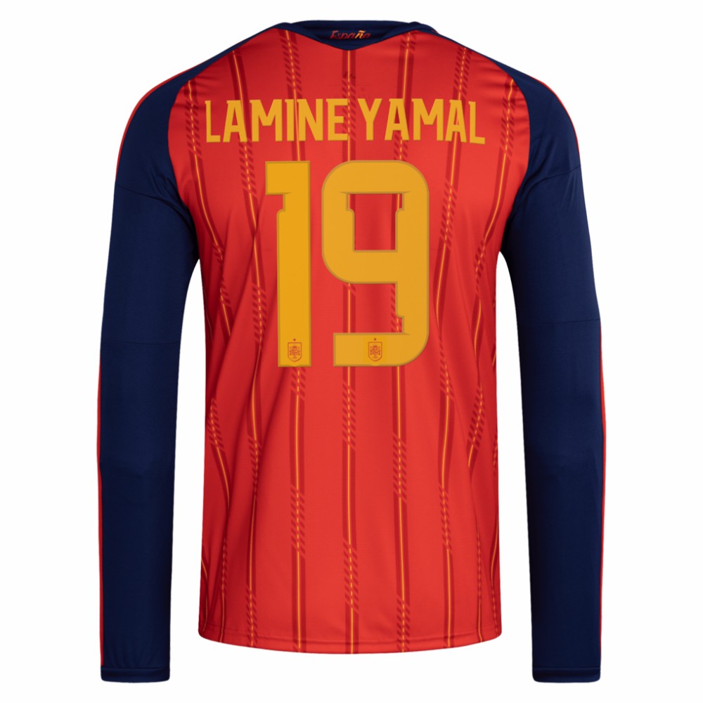 Adidas - Lamine Yamal Spain National Team 2026 Home Replica Long Sleeve Jersey - Red