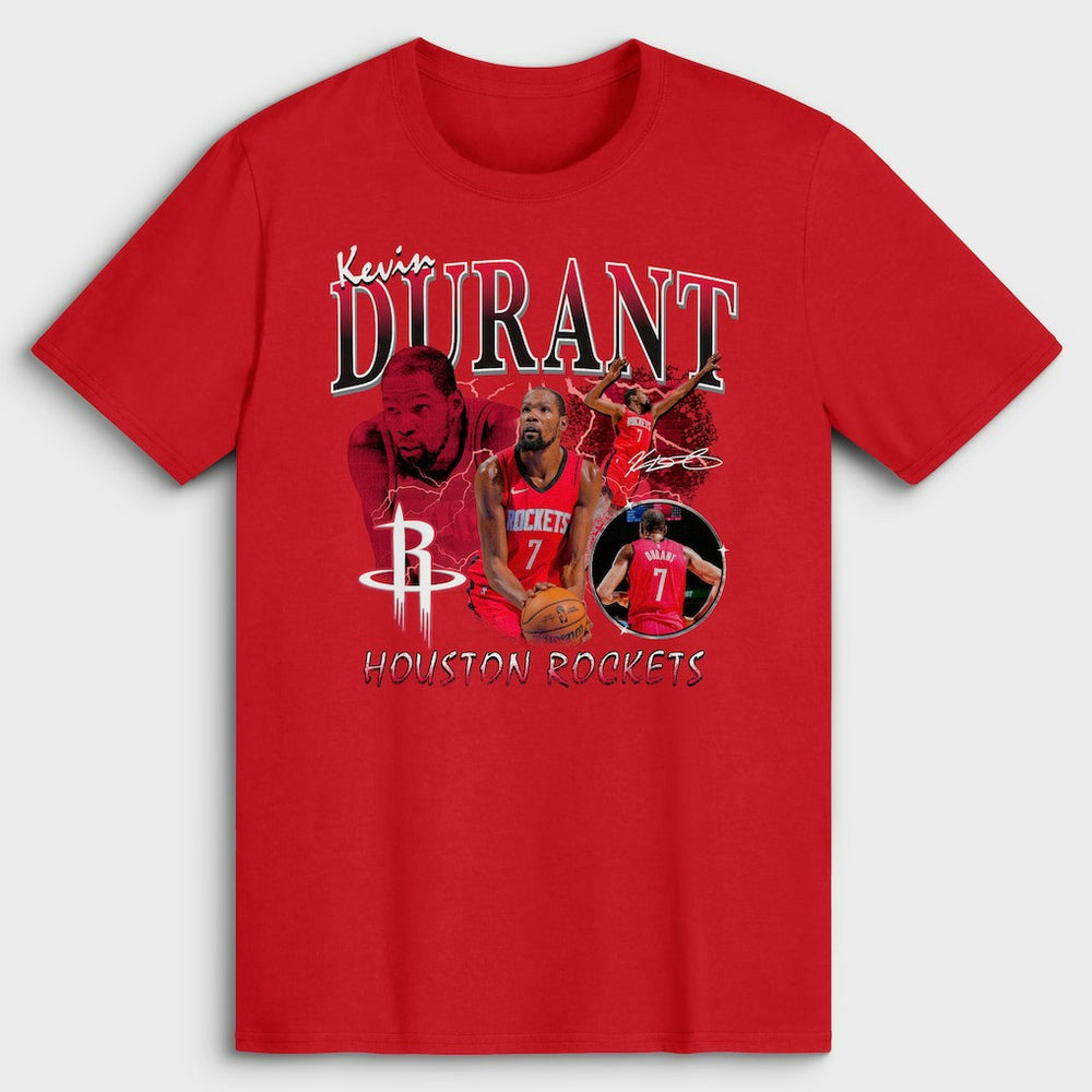 Kevin Durant Houston Rockets Player Collage T-Shirt Red