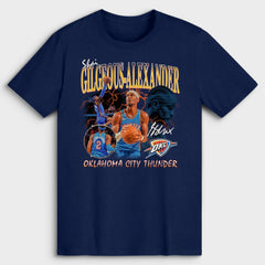 Shai Gilgeous-Alexander Oklahoma City Thunder Player Collage T-Shirt Navy