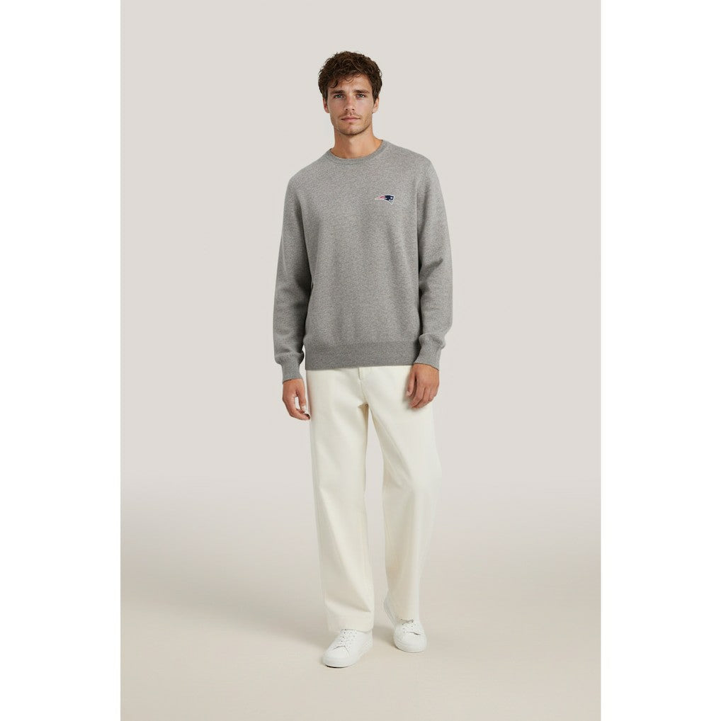 New England Patriots NAADAM Cashmere Sweater - Gray - NFL