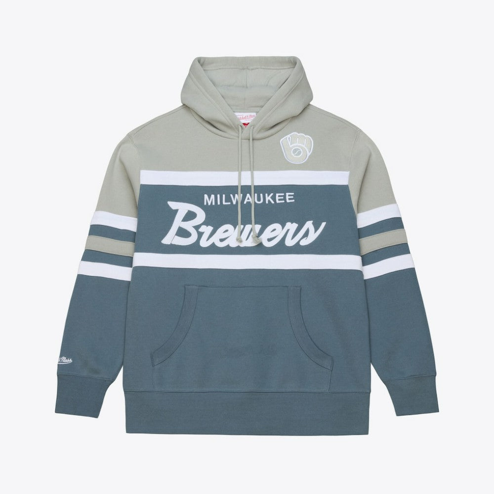 Milwaukee Brewers Mitchell & Ness Cooperstown Collection Thunderstorm Head Coach Hoodie Near Me