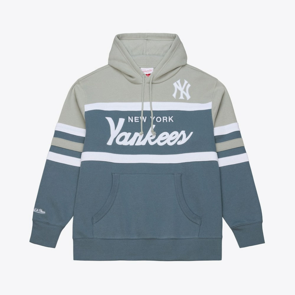 New York Yankees Mitchell & Ness Cooperstown Collection Thunderstorm Head Coach Hoodie Discount