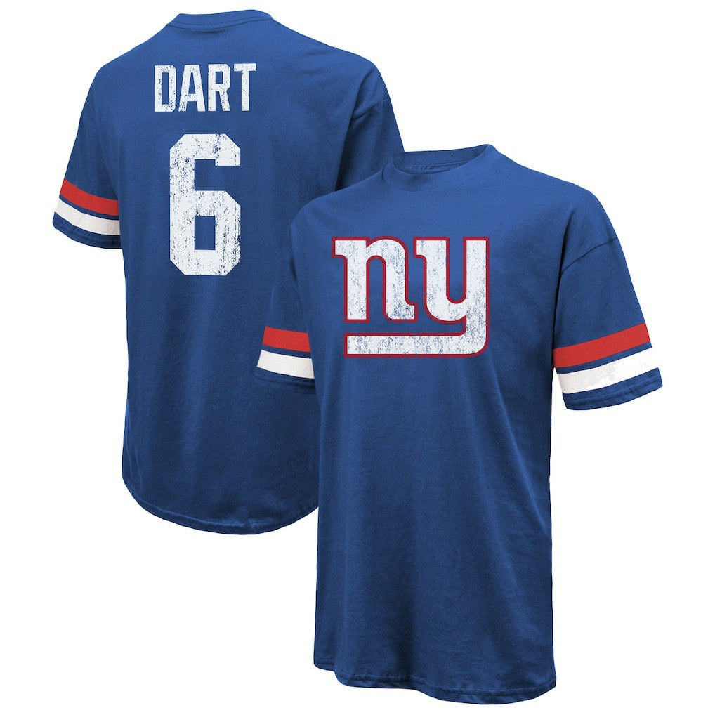 Jaxson Dart New York Giants Majestic Threads Oversized T-Shirt - Royal - NFL