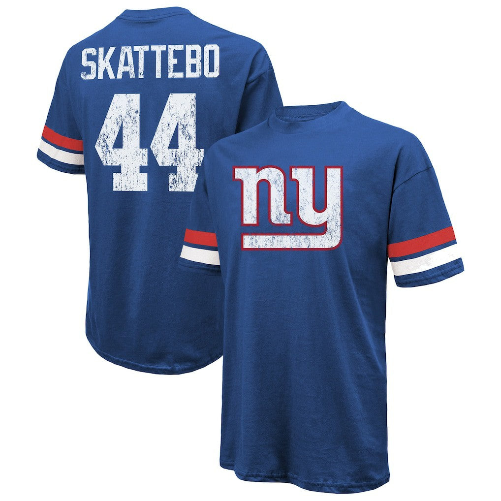 Cam Skattebo New York Giants Majestic Threads Oversized T-Shirt - Royal - NFL