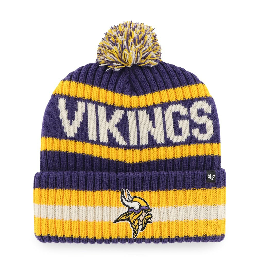 Minnesota Vikings '47 Bering Cuffed Knit Hat with Pom - Purple - 47 brand