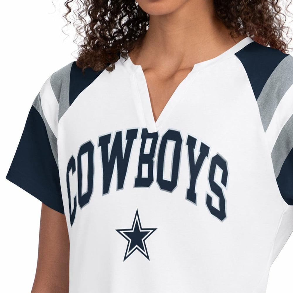 Dallas Cowboys Starter Women's Game On Notch Neck T-Shirt - White - NFL