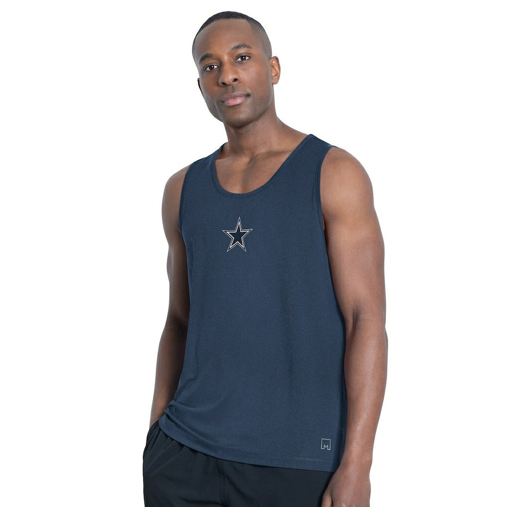 Dallas Cowboys MSX by Michael Strahan Energy Scoop Neck Tank Top - Navy - NFL