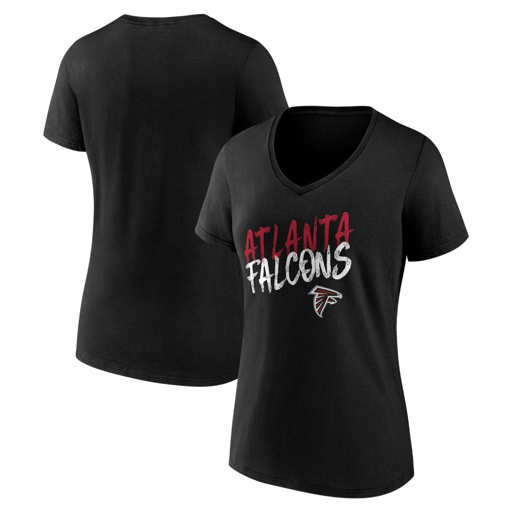 Atlanta Falcons Women's Hustle V-Neck T-Shirt - Black - NFL
