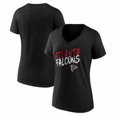 Atlanta Falcons Women's Hustle V-Neck T-Shirt - Black - NFL