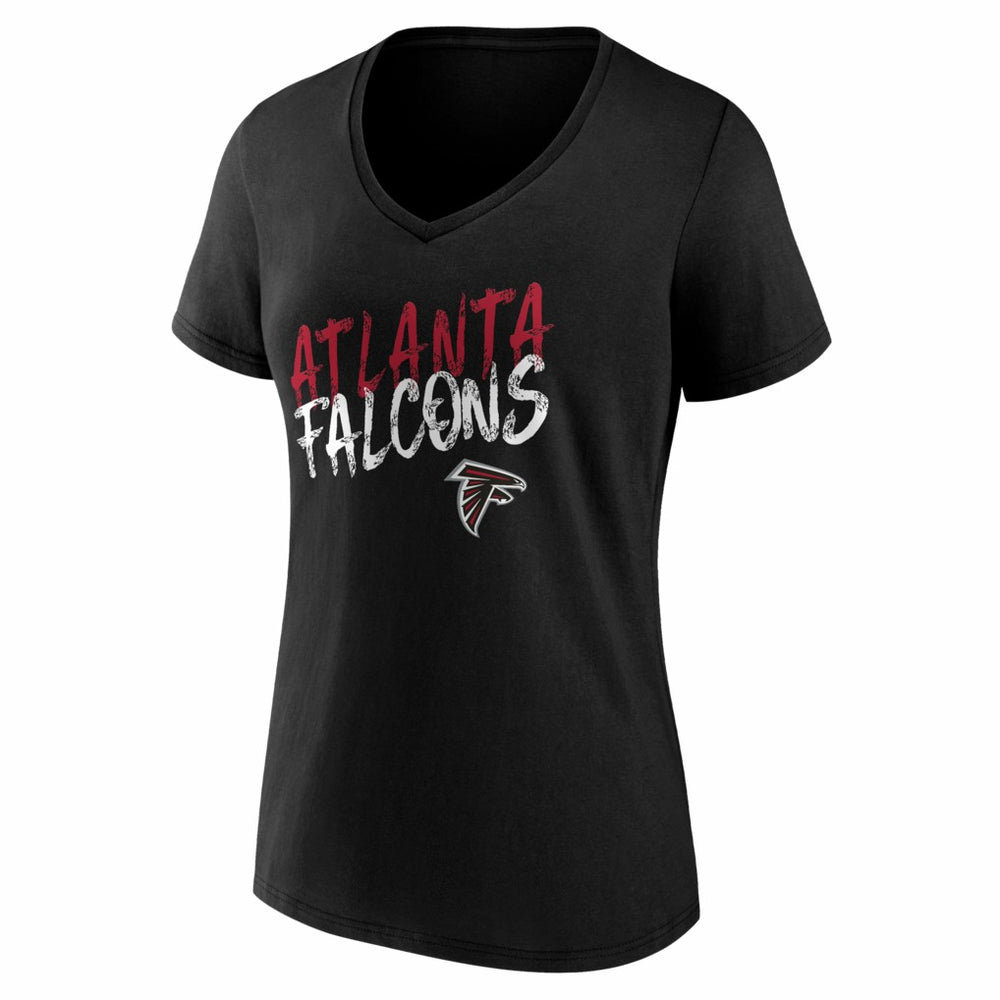 Atlanta Falcons Women's Hustle V-Neck T-Shirt - Black - NFL