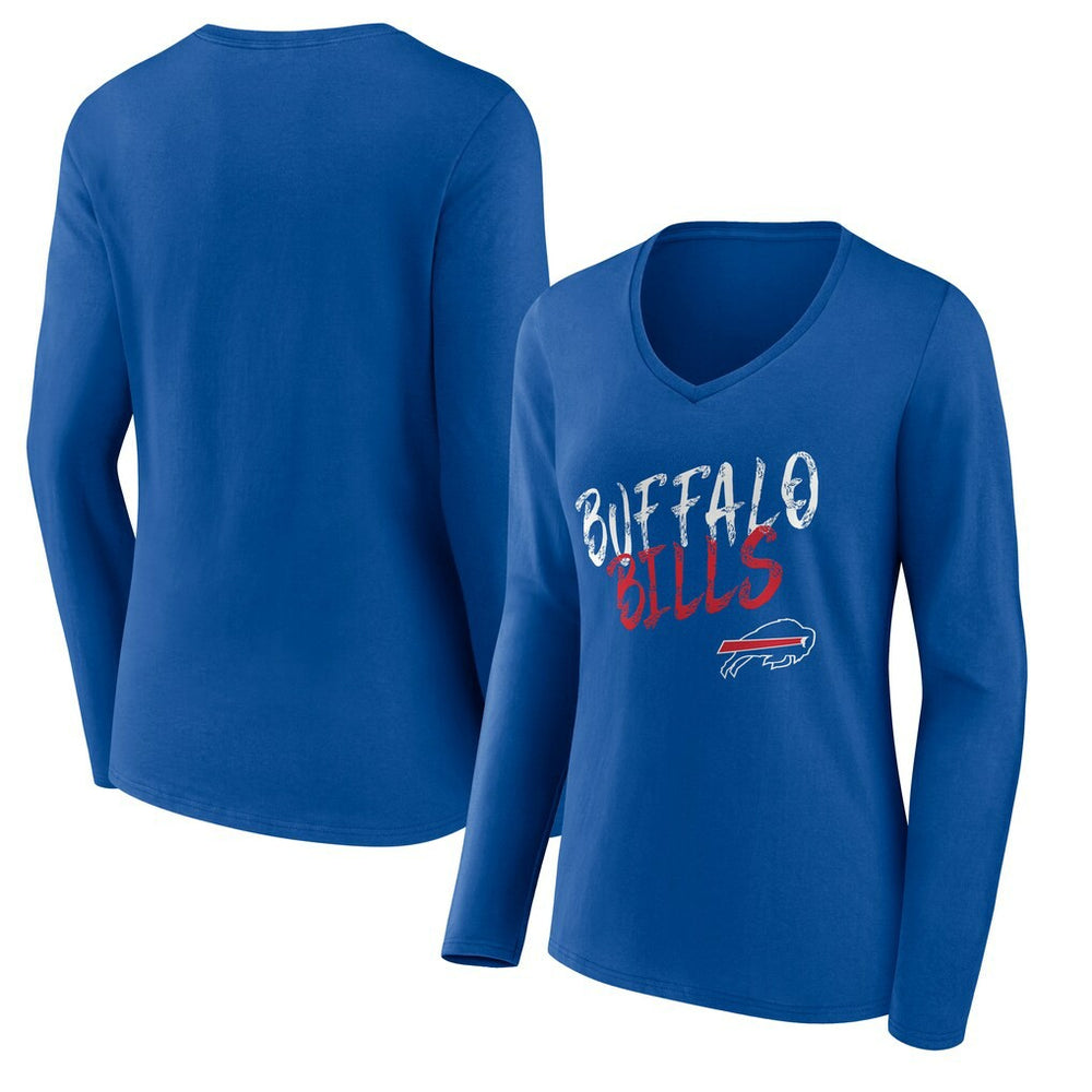 Buffalo Bills Women's Hustle Long Sleeve V-Neck T-Shirt - Royal - NFL