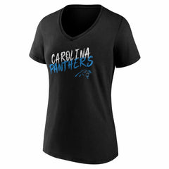 Carolina Panthers Women's Hustle V-Neck T-Shirt - Black - NFL
