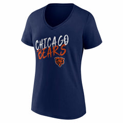 Chicago Bears Women's Hustle V-Neck T-Shirt - Navy - NFL