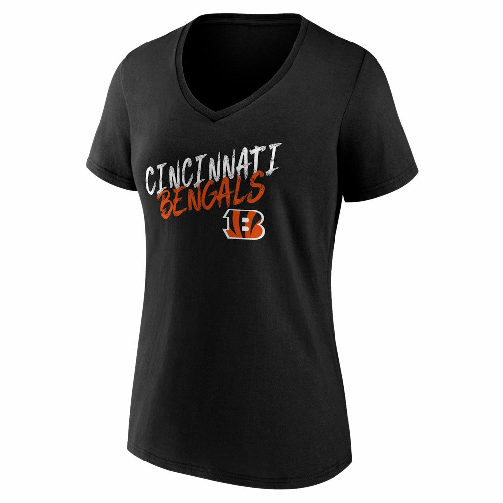 Cincinnati Bengals Women's Hustle V-Neck T-Shirt - Black - NFL