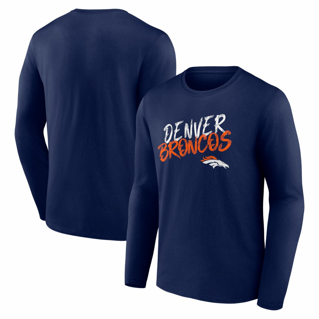 Denver Broncos Hustle Long Sleeve T-Shirt - Navy - NFL