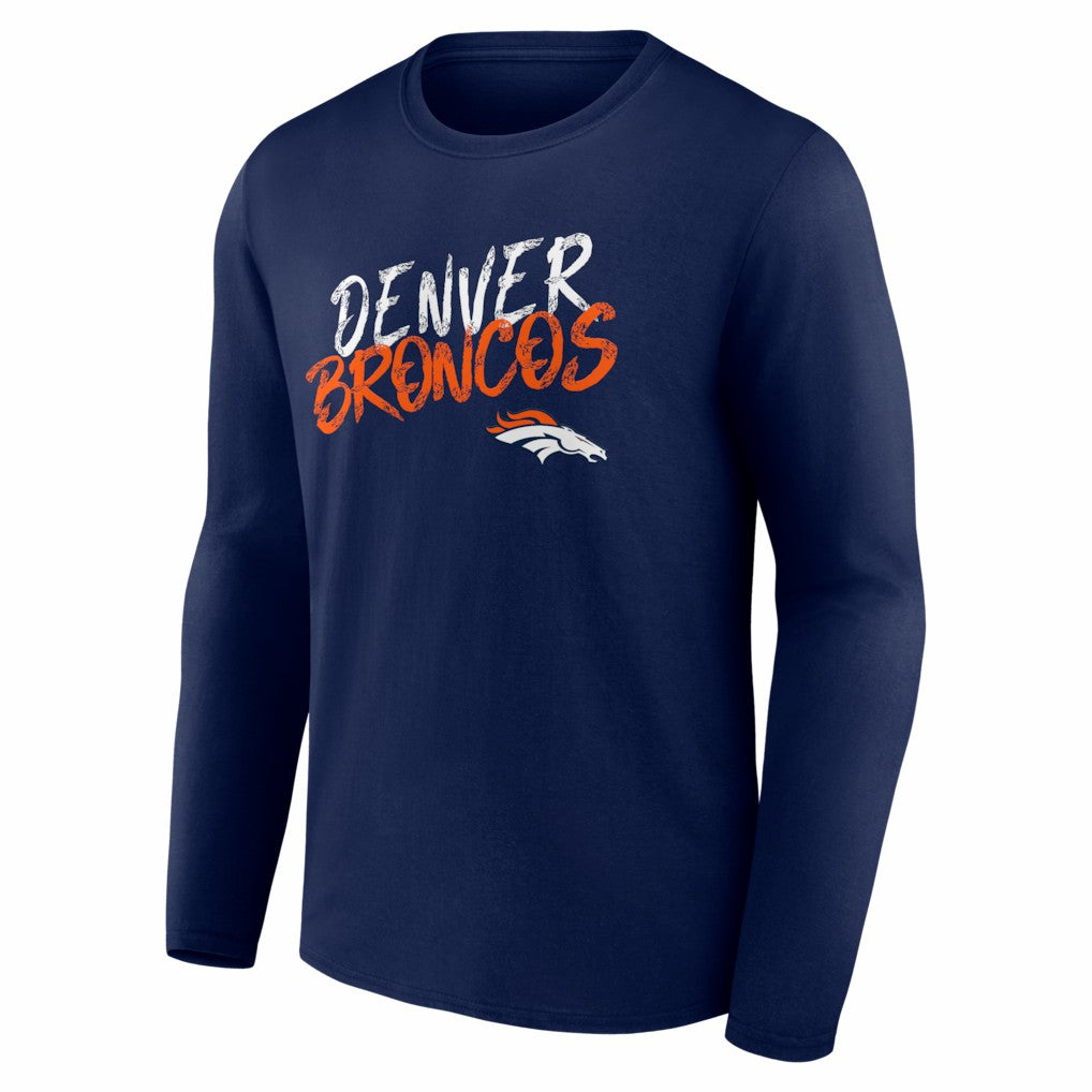 Denver Broncos Hustle Long Sleeve T-Shirt - Navy - NFL