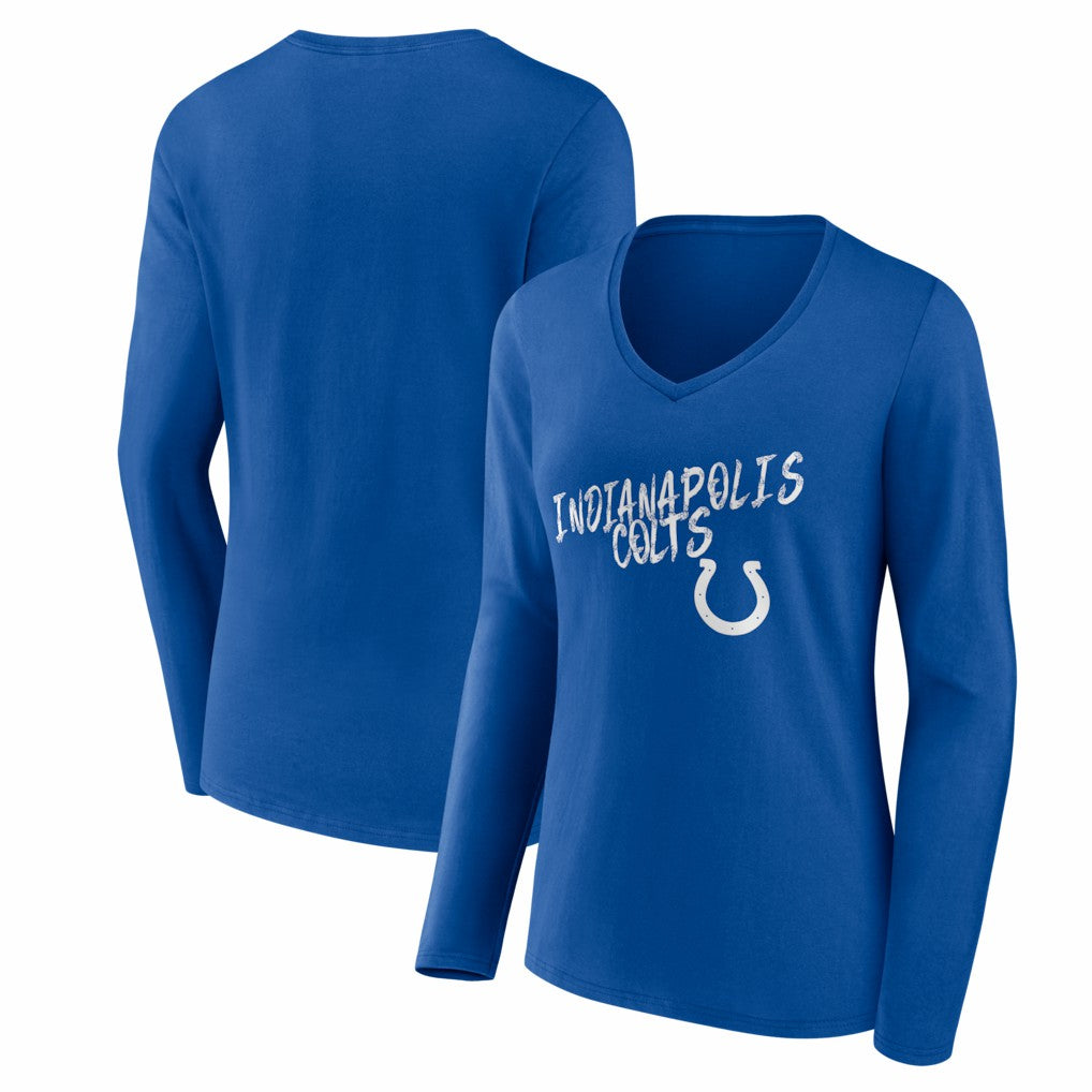 Indianapolis Colts Women's Hustle Long Sleeve V-Neck T-Shirt - Royal - NFL