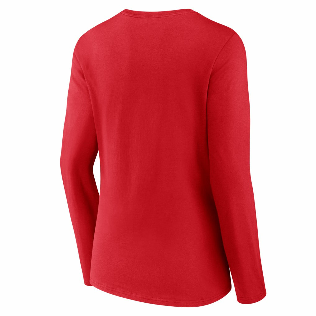 Kansas City Chiefs Women's Hustle Long Sleeve V-Neck T-Shirt - Red - NFL