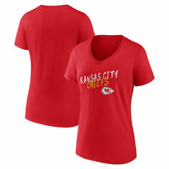 Kansas City Chiefs Women's Hustle V-Neck T-Shirt - Red - NFL