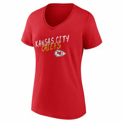 Kansas City Chiefs Women's Hustle V-Neck T-Shirt - Red - NFL