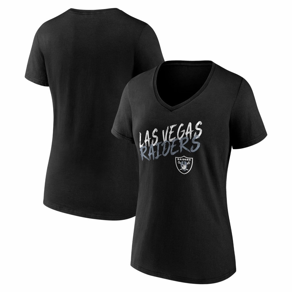 Las Vegas Raiders Women's Hustle V-Neck T-Shirt - Black - NFL