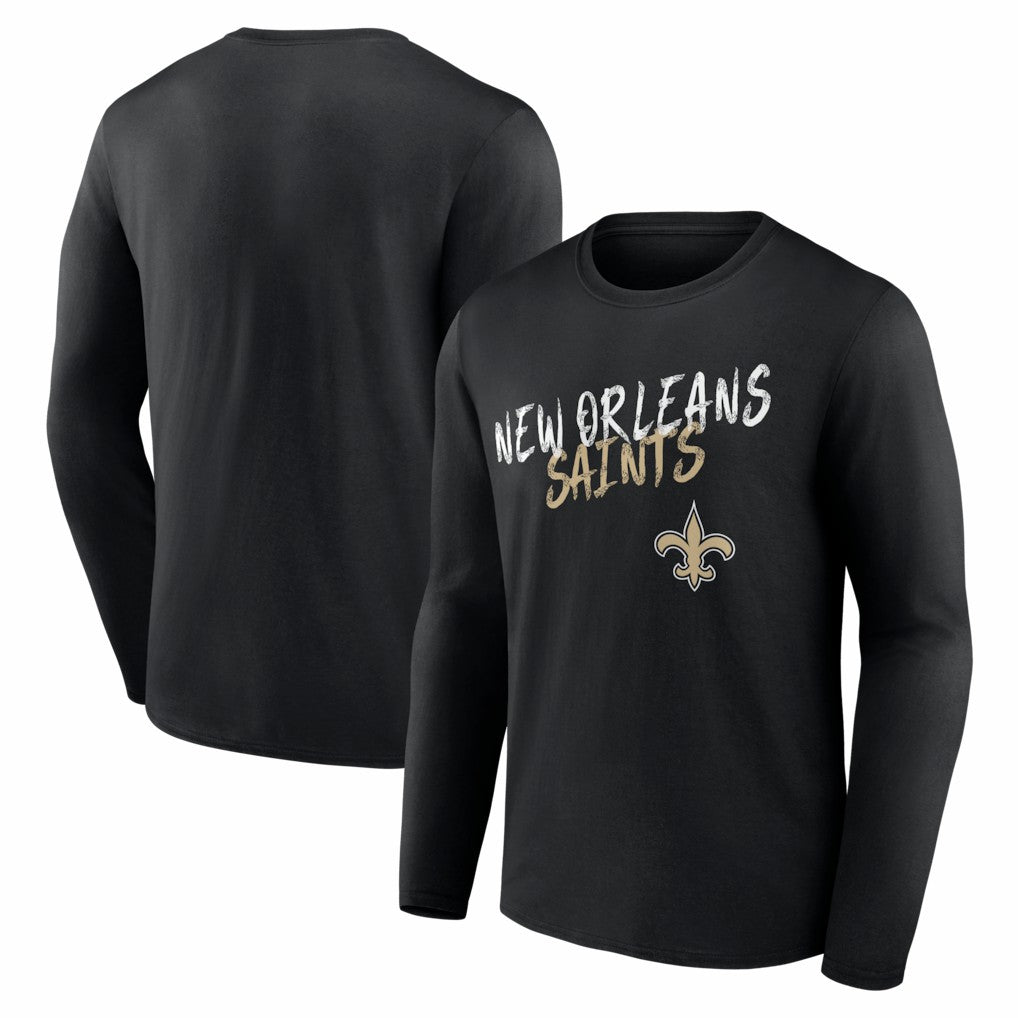 New Orleans Saints Hustle Long Sleeve T-Shirt - Black - NFL