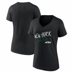 New York Jets Women's Hustle V-Neck T-Shirt - Black - NFL
